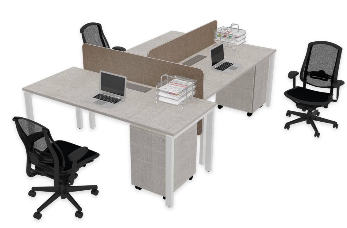 Rectangular Workstations (3 pax)